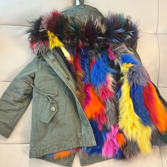 BEAUTIFUL and BRIGHT Annabelle Girl’s Fur Utility Coat Size 4 - Picture 2 of 12